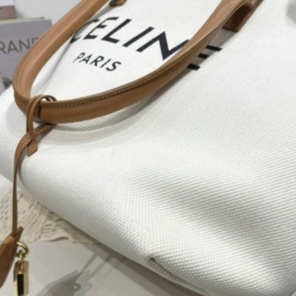 Authentic Celine Vertical Cabas Canvas Tote - Picture 4 of 11